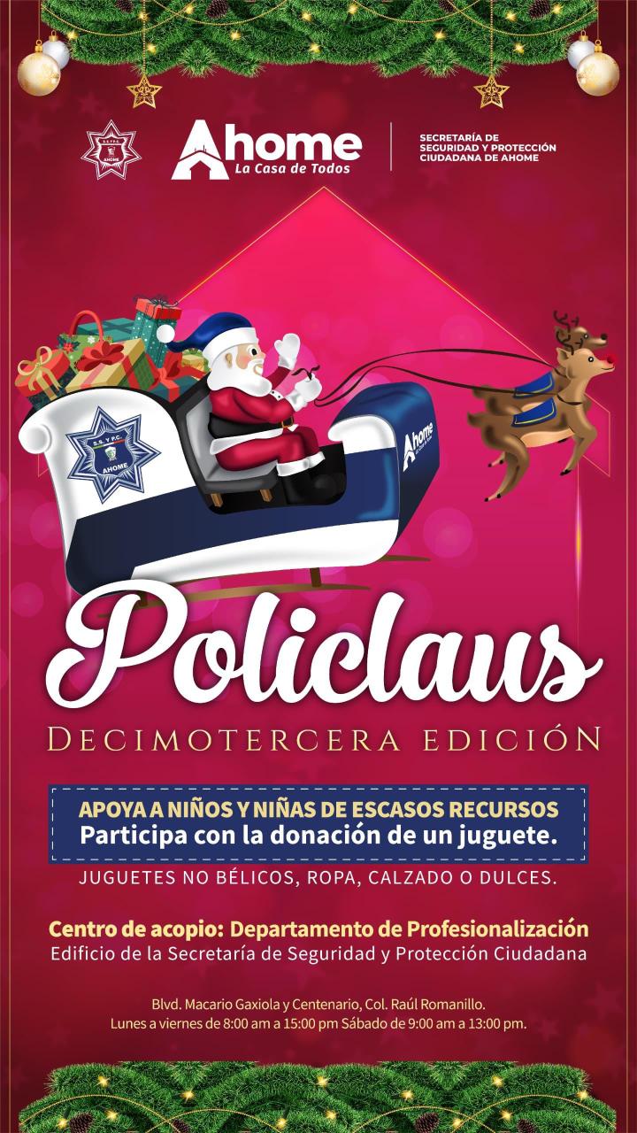 Policlaus 2025 inicia colecta para llevar regalos a niñas y niños de Ahome