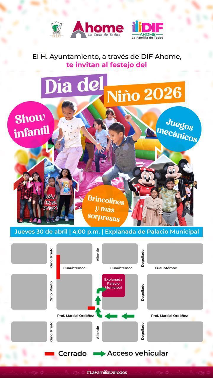 Mañana 30 de abril será la gran fiesta para los niños de Ahome en Palacio Municipal.