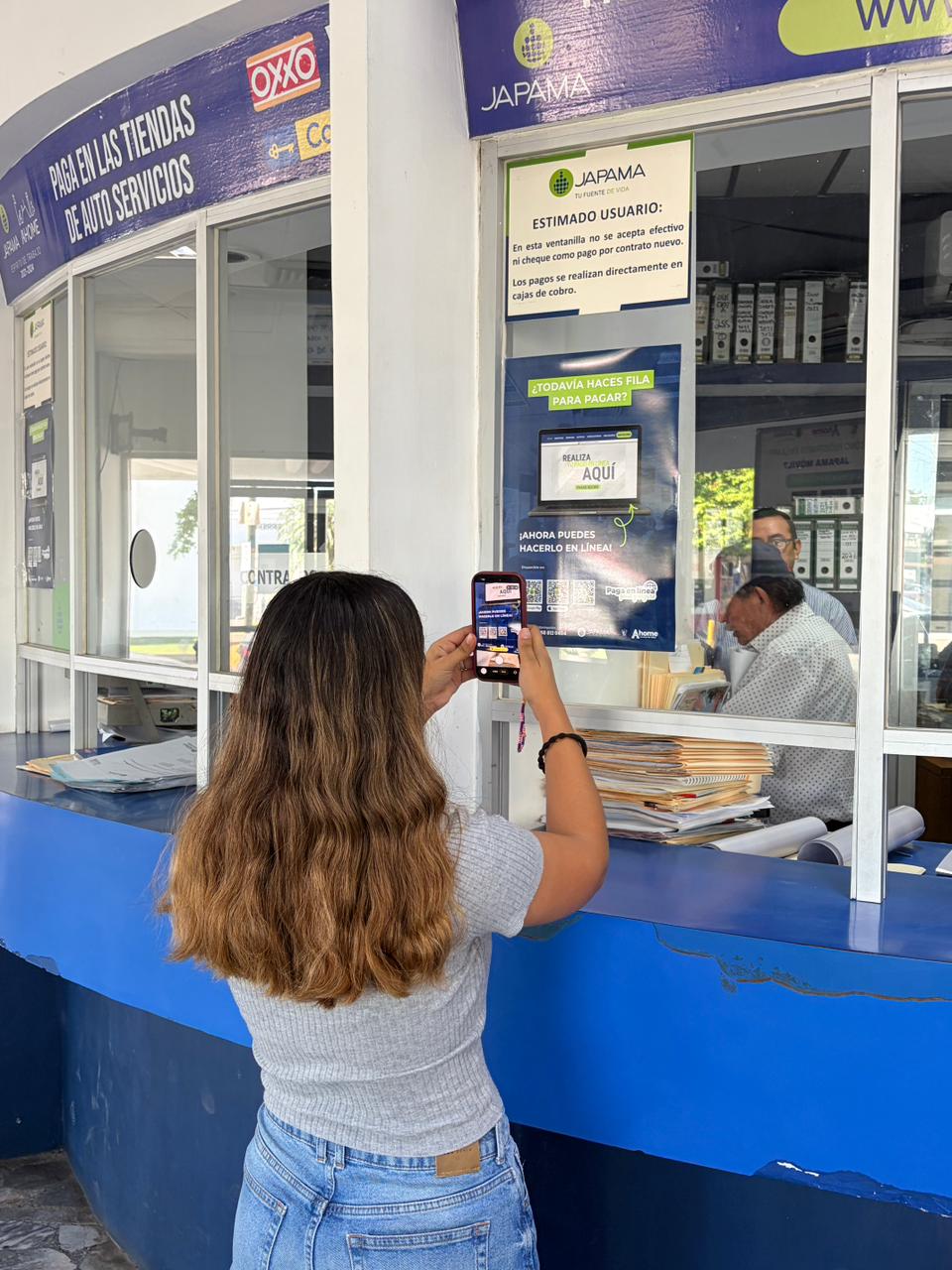 JAPAMA registra aumento de 12.11 % en pagos en línea.